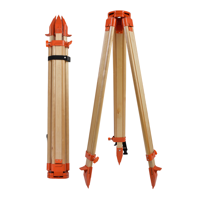 三脚架铝合金实木制水平仪水准仪经纬仪全站仪测绘测量支架配件