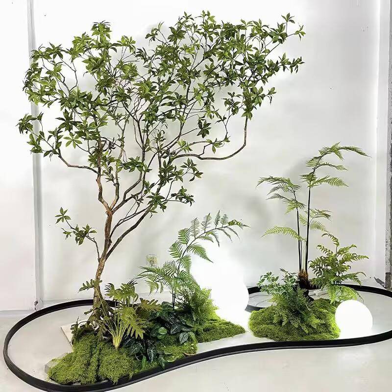 马醉木树仿真绿植室内橱窗造景装饰植物大型假树楼梯天井景观组合
