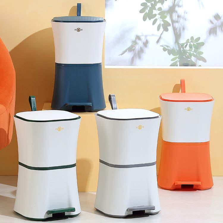 厂家直销脚踏式垃圾桶客厅卫生间纸篓厨房带盖提手残渣桶
