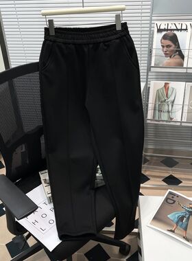 胡子叔大码裤子女秋冬季胖mm休闲显瘦弹力松紧腰哈伦裤加绒萝卜裤
