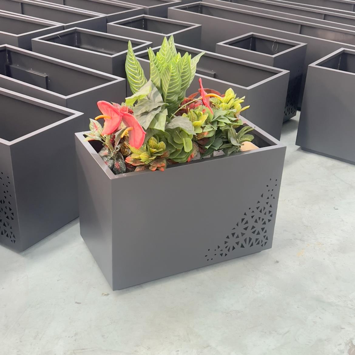 户外铁艺花箱商业盆zmh015街广场样品展示中心长方形屋花隔断花架