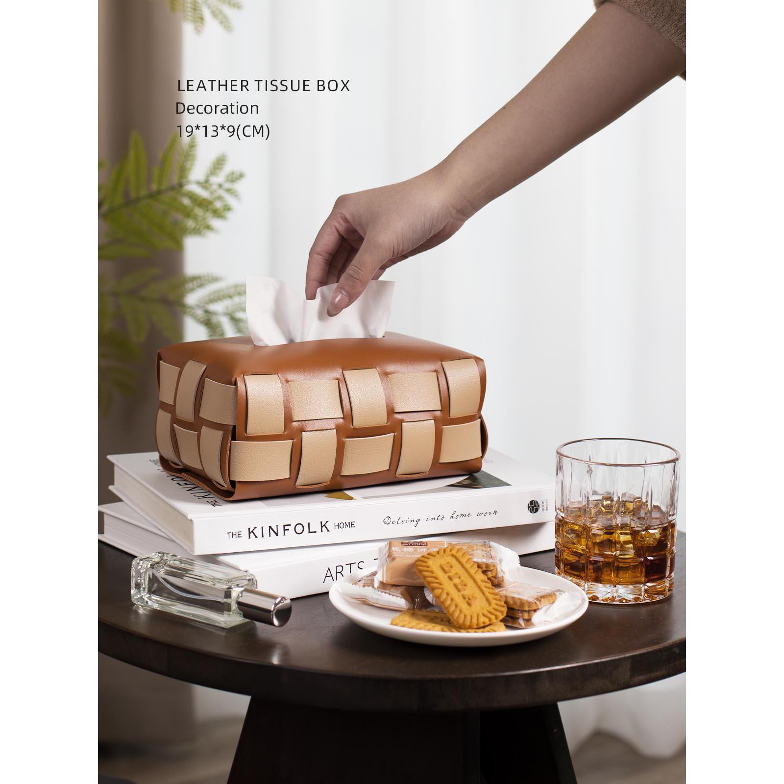 IYU M现代高档纸编织巾YAG盒轻奢餐桌抽客厅纸盒家用餐巾纸盒茶几