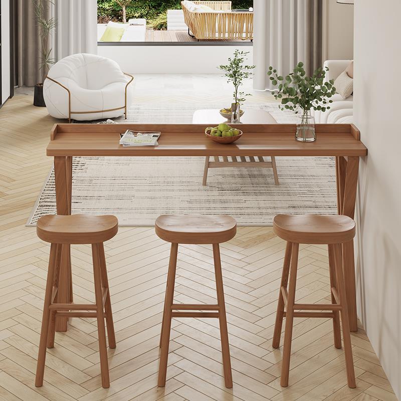 全实轻木吧台桌家用阳台高脚桌桌窗驭木兴奢窄长靠长条桌客厅沙发