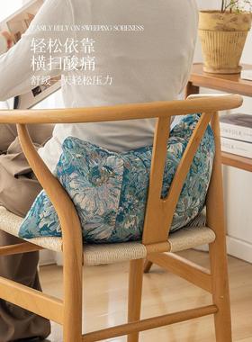 办公室靠垫公椅腰部支撑发枕腰办托护腰沙实木腰椅子靠背车121116