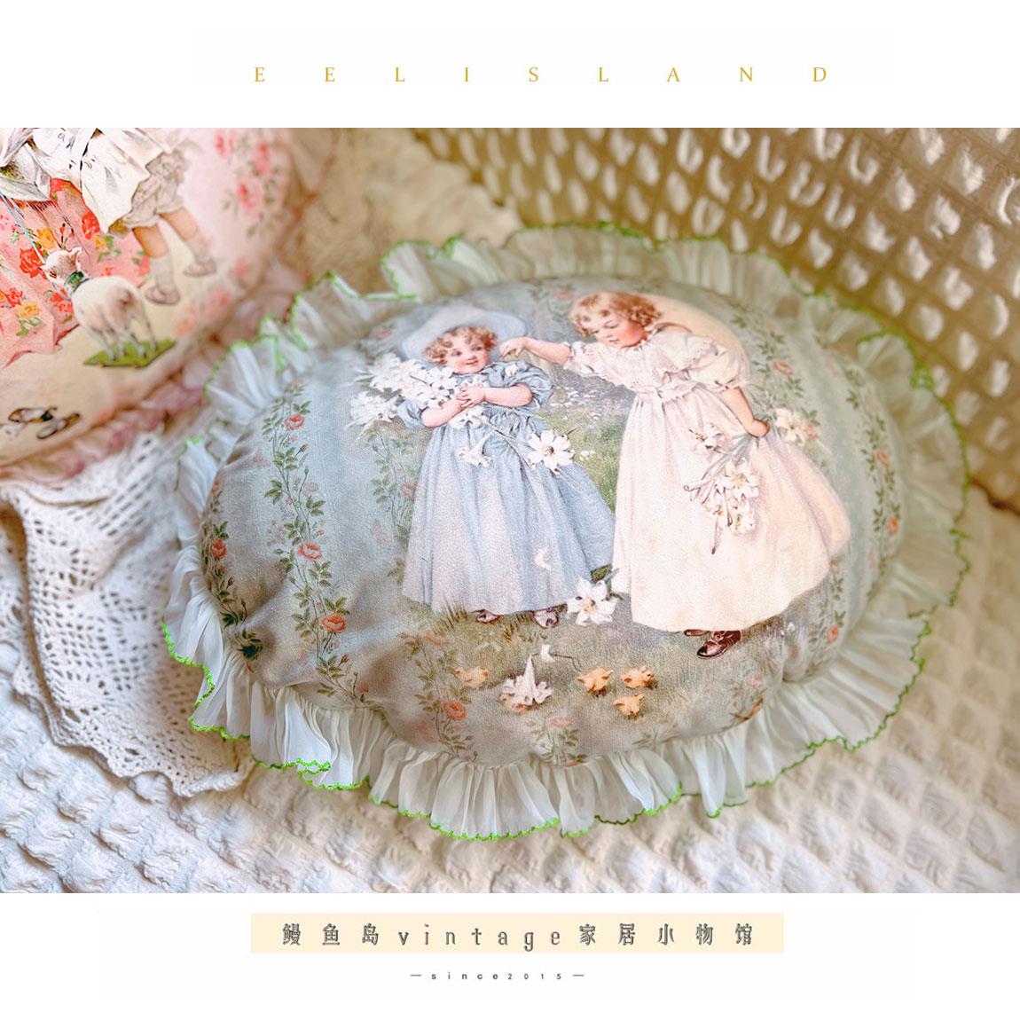 原CLV腰创法式覆古椭圆蕾丝花边抱枕靠枕枕饰卧室沙发汽车装靠风