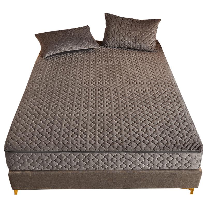 六面全包夹棉梦床笠席思床垫SS202012保罩护季冬加厚牛奶绒床套拉