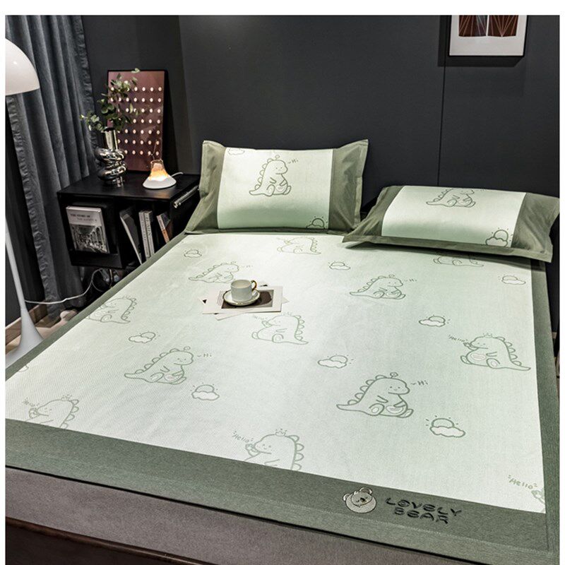 小林寝饰A类卡通冰藤席空调席水洗软席子单双人夏冰丝凉席三件套