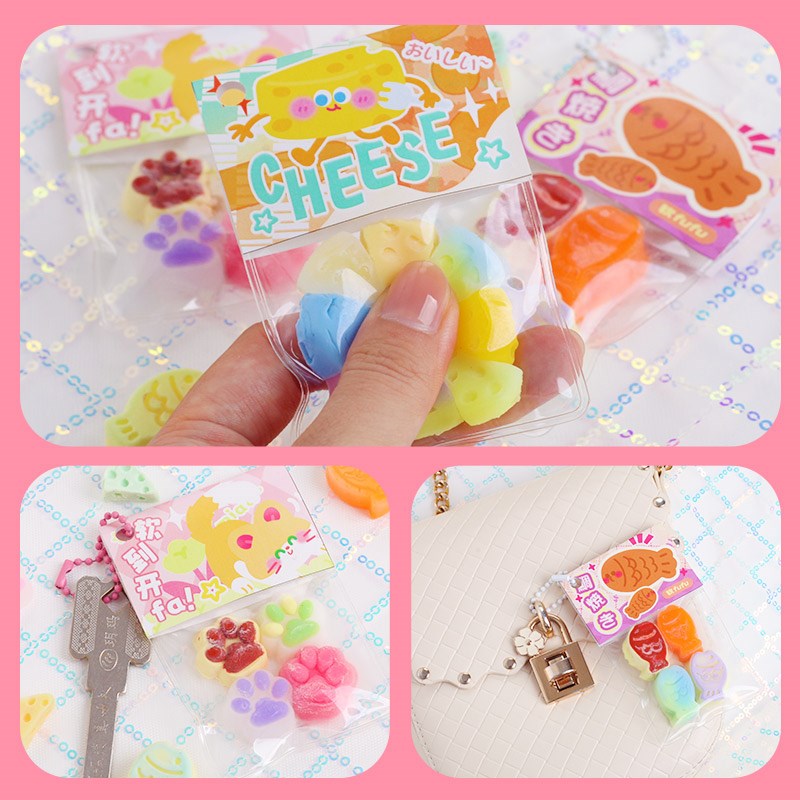 自制捏捏乐手工diy材料包装做硅胶工具女孩子制作迷你猫爪