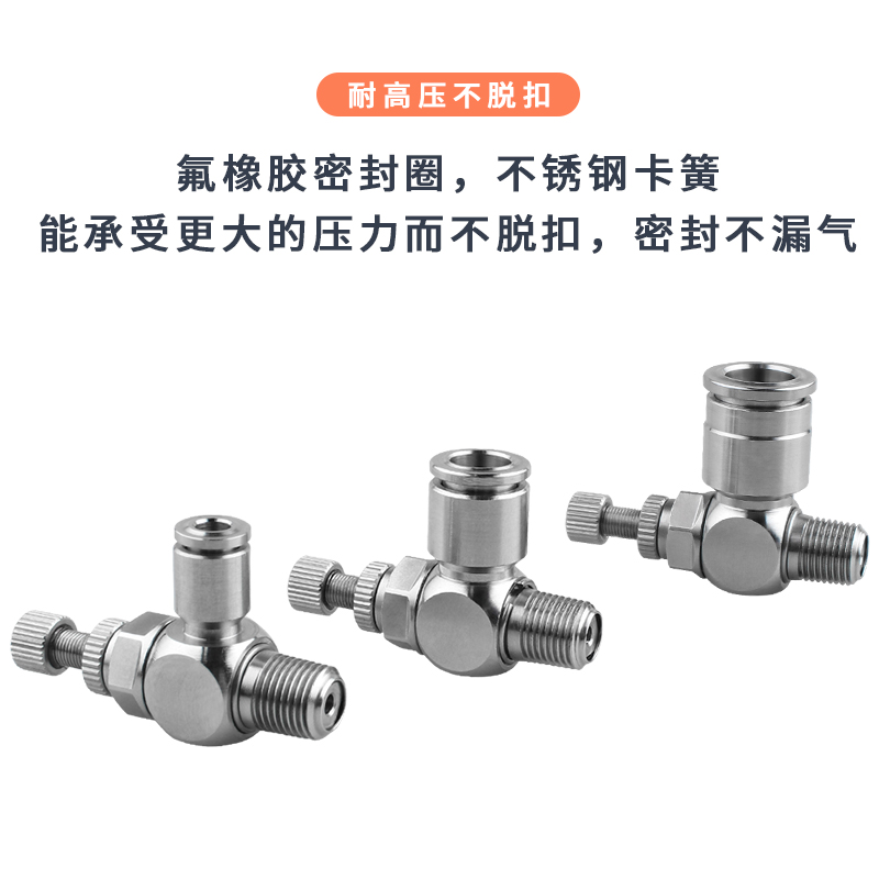 不锈钢30调速SL-01调节限流管道节流JSC8/-02气动快速接头