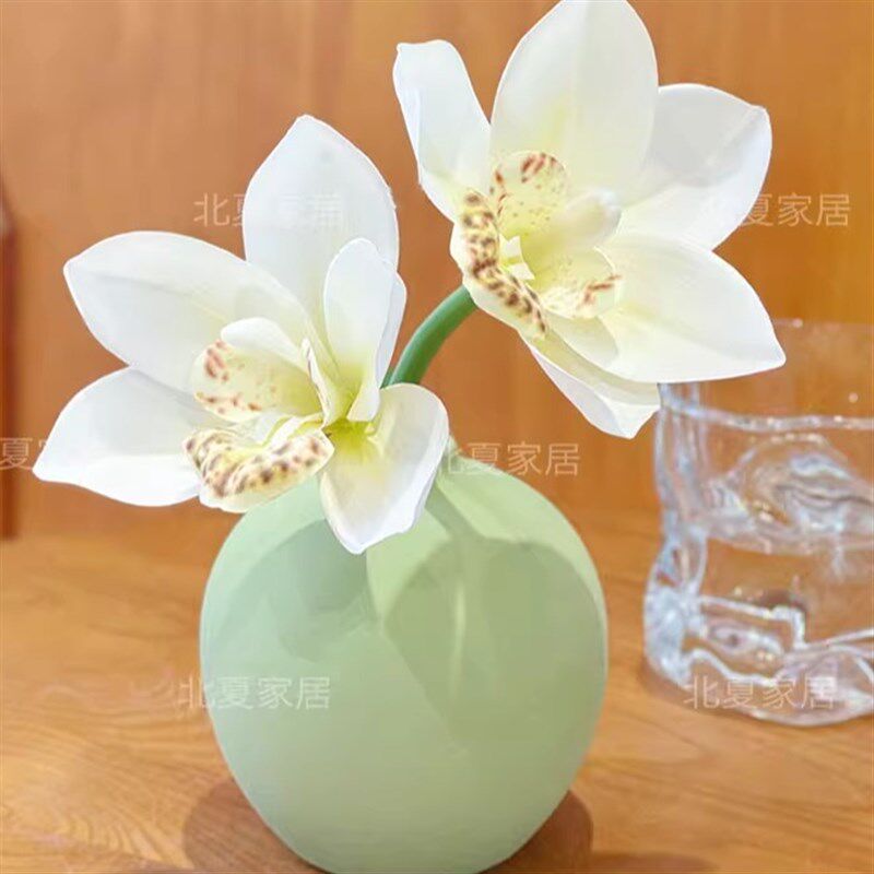 蕙兰蝴蝶兰仿真花束客厅餐桌假花摆件装饰花艺插花摆设
