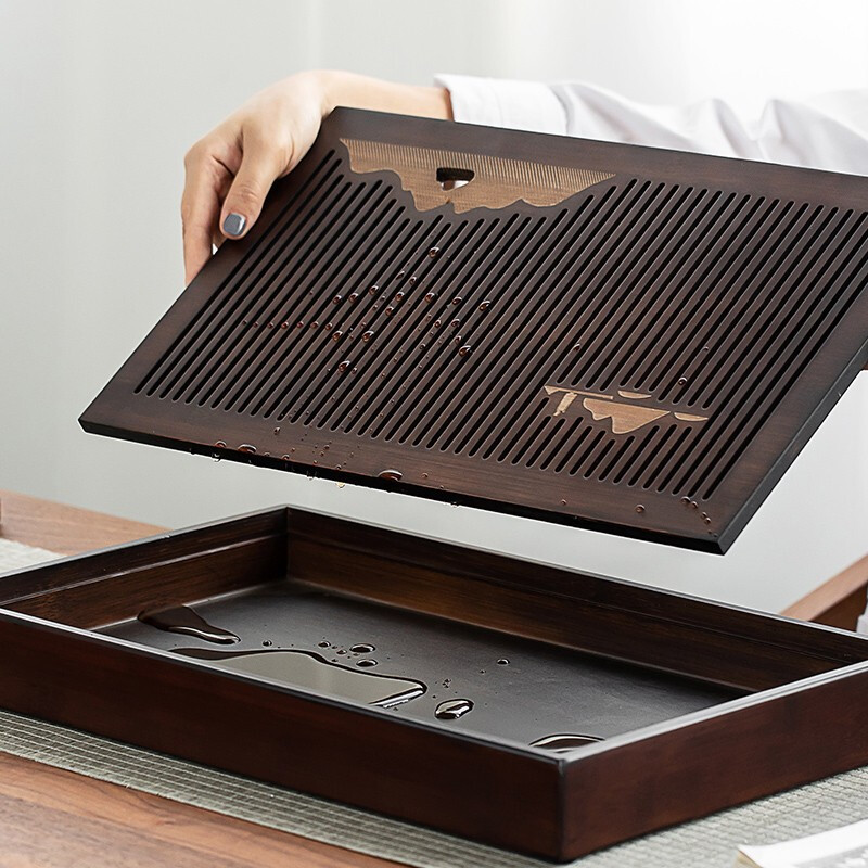 茶盘托盘小型茶台家用2022新款现代简约竹制沥水功夫茶具干泡茶海