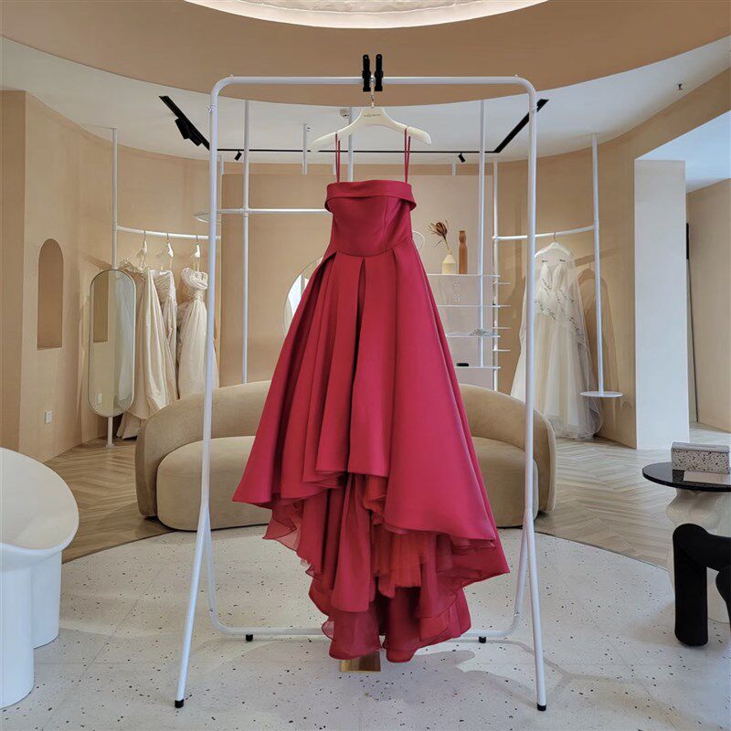 白色婚纱架子落地礼服展示架中岛陈列货架样衣拍摄道具头纱挂衣杆