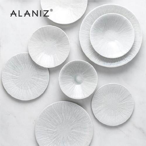 alaniz南兹白兰大碗家用汤碗斗笠碗装泡面碗北欧西餐盘拉面碗陶瓷
