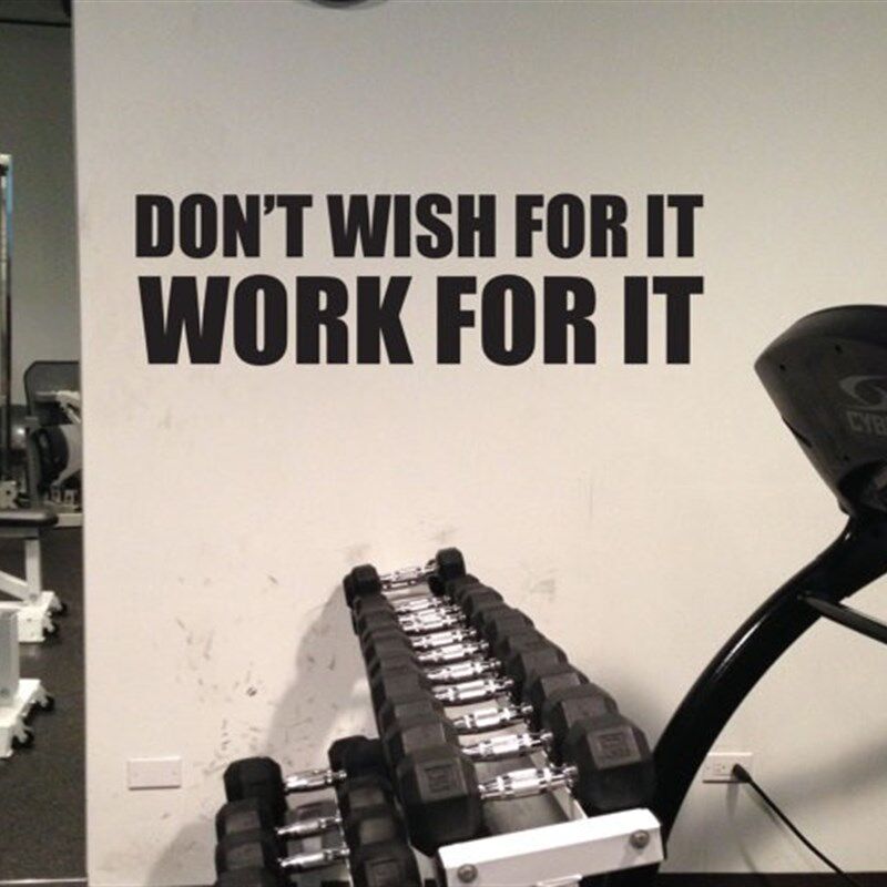 B113英文健美励志文字健身房装饰墙贴纸