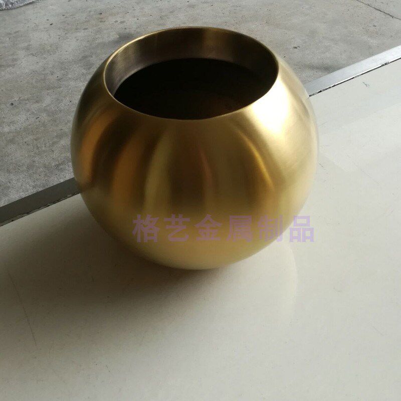 格艺花器 承接定制 酒店花器 台面花瓶 不锈钢花盆 圆球花钵