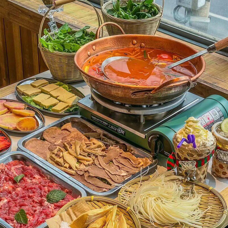 滇家牛酸汤牛肉铜锅黔夺夺贵州酸汤铜锅炒菜锅