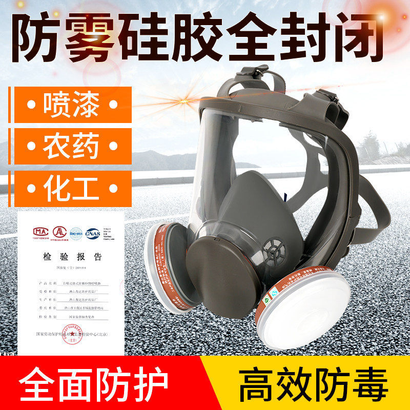 防毒面具全面罩放毒氧气打磨防烟防尘打药防护头戴过滤式防护面罩