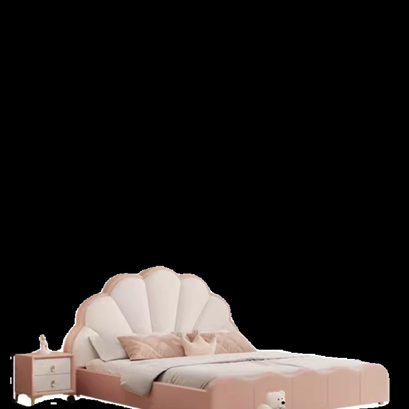 奶油风儿童1.5米实木软包床头靠背现代简约小户型1.8米单个床头板