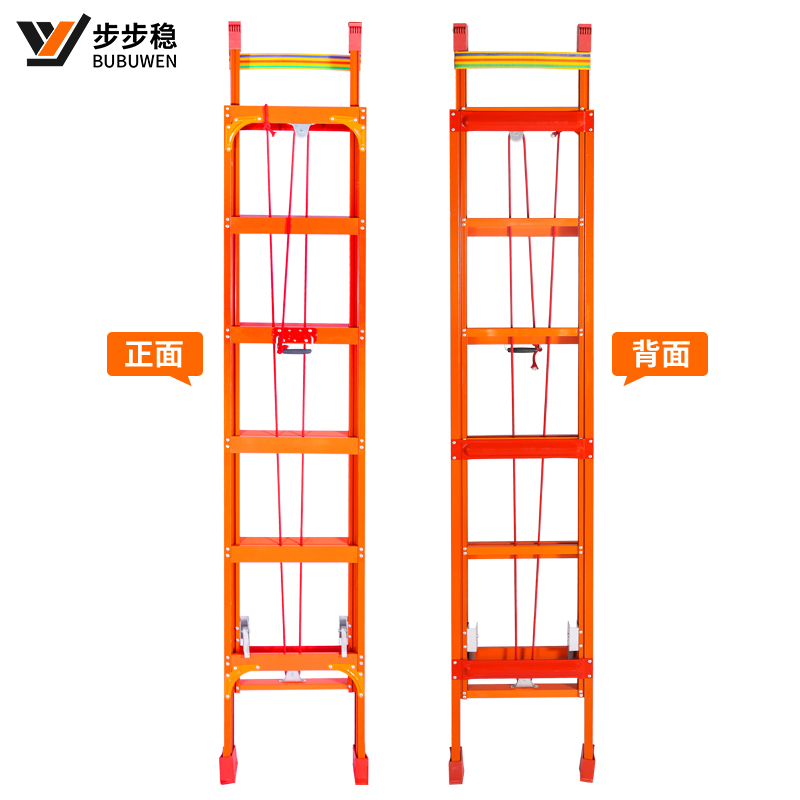 家用伸缩梯碳钢升降直梯铝合金楼梯工程梯阁楼爬梯屋顶升缩铁梯子