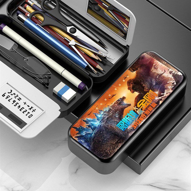 金刚创意哥斯拉儿童多功能大战中小学生初男孩文具盒大容量铅笔盒