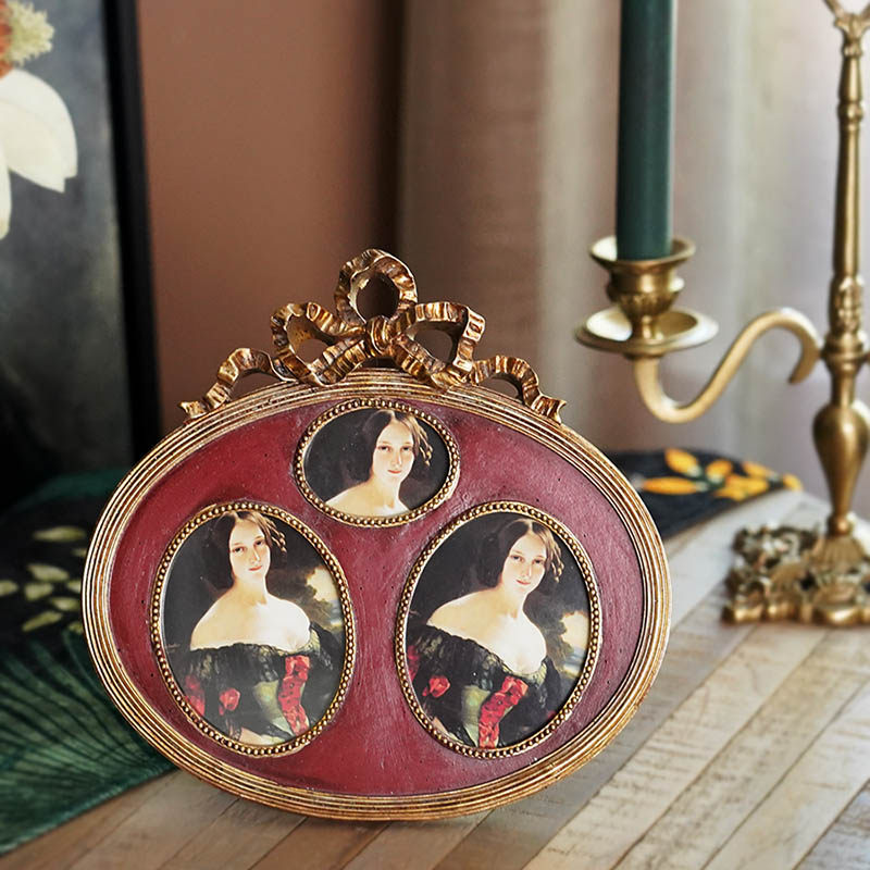 费灵家居欧式宫廷风复古手工做旧树脂相框装饰组合照片墙艺术摆台