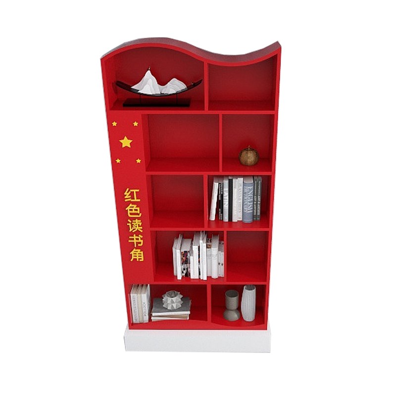 铁艺党建室文化书架落地创意红色主题党群中心书柜社区活动宣传架