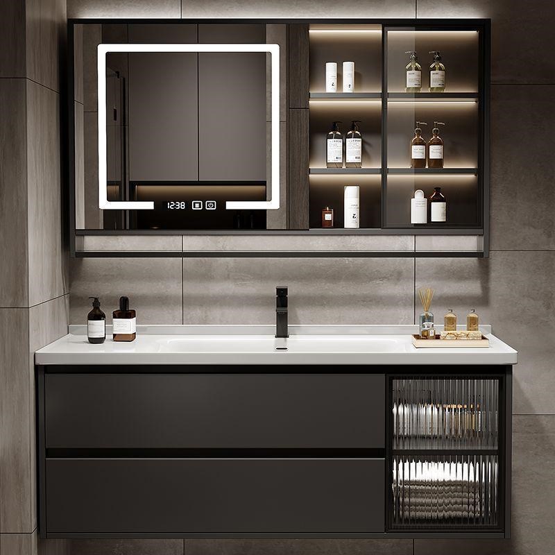 陶瓷一体盆浴室柜77厘米/87/97/107/117CM现代简约卫生间洗脸盆