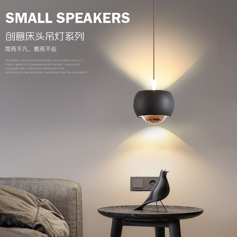 新款床头吊灯现代极简创意公主房长线单头吧台主卧室升降小吊灯具