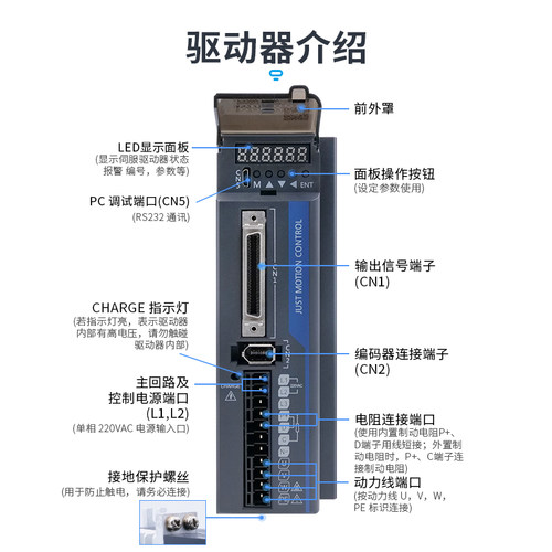 杰美康高压伺服电机套装750W交流伺服驱动器400W转速3000rpm