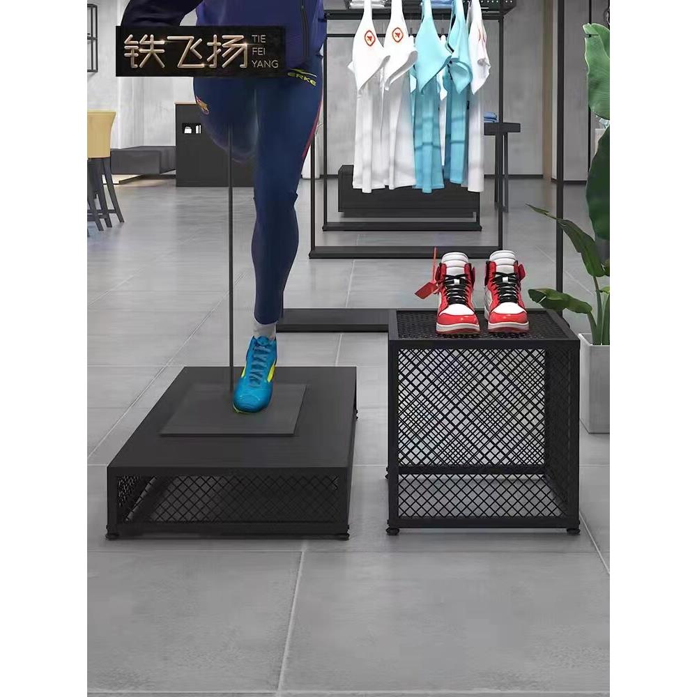 定制高低流水台简约落地花台置物架橱窗模特中岛展示台商场储物框
