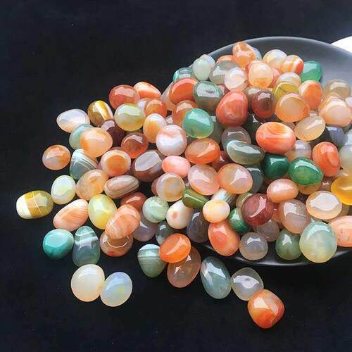 南京雨花石原石天然鹅卵石鱼缸石头花盆彩色石子七彩小石头五彩石
