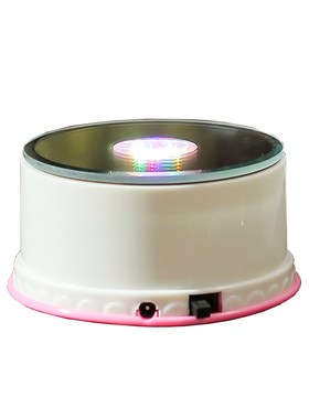发光Led七色旋转底座插入式电池两用照明灯具卧室桌面夜灯装饰品