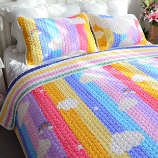 云彩纯棉绗缝被全棉双面床盖单件3米大榻榻米床盖订做可定制尺寸