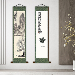 齐白石花鸟画卷轴画丝绸画名家字画已装裱可定制书房客厅装饰