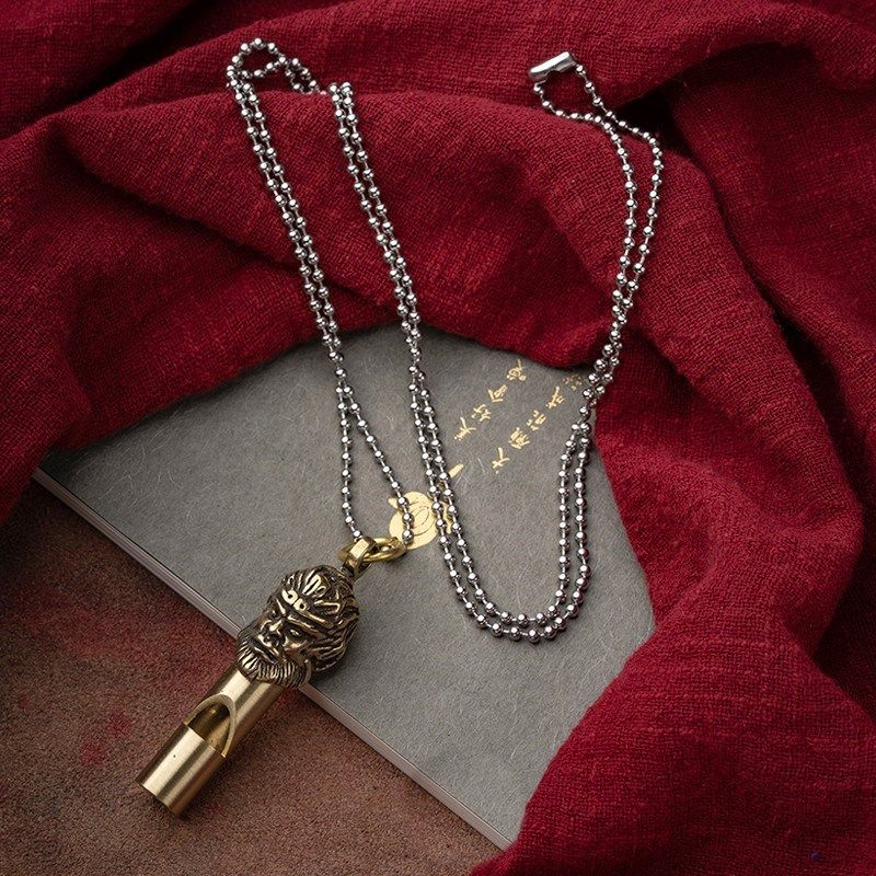 黄铜覆古大圣口哨大音量应急求救讯号口哨户外装饰工艺钥匙小挂件