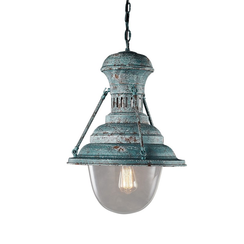 仿古复古工业吊灯 咖啡厅酒吧吧台铁艺美式乡村锅盖单头餐厅吊灯