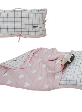 儿童睡袋纯棉家居外出两用收纳盖被提手睡袋幼儿园铺盖卷