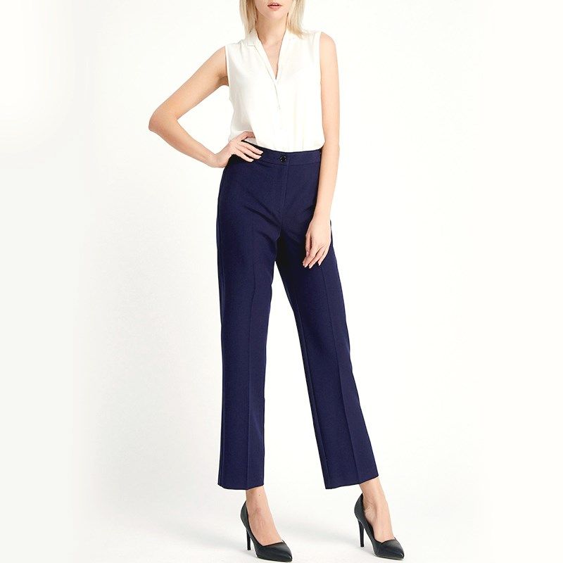 欧美胖mm大码直筒裤舒适裤子休闲显瘦中腰九分阔腿裤夏季特惠