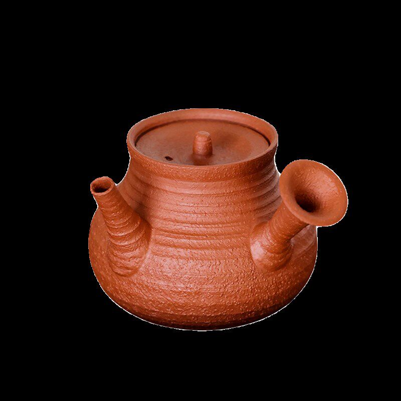 急须壶小侧把南蛮烧手工手拉壶工夫茶泡茶壶小壶日式复古粗陶朱泥