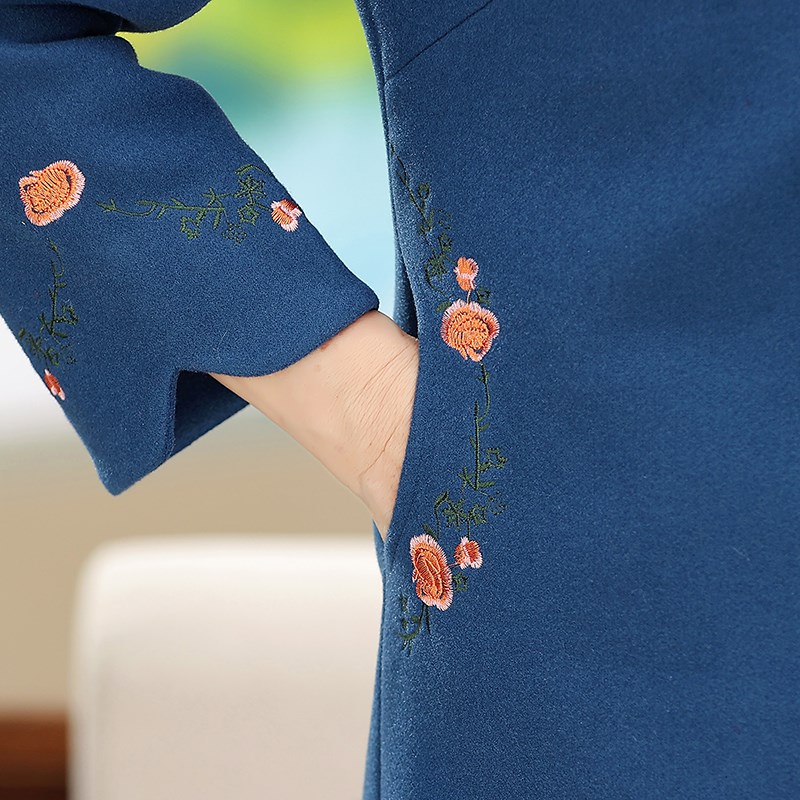 奶奶装秋季外套中老年人女装妈妈气质毛呢60-70岁老太太春秋上衣