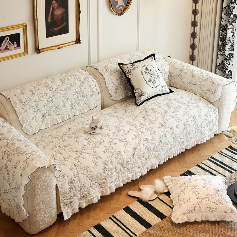 夏季轻奢高级感全棉沙发垫子四季通用防滑坐垫套罩2025新款盖布巾