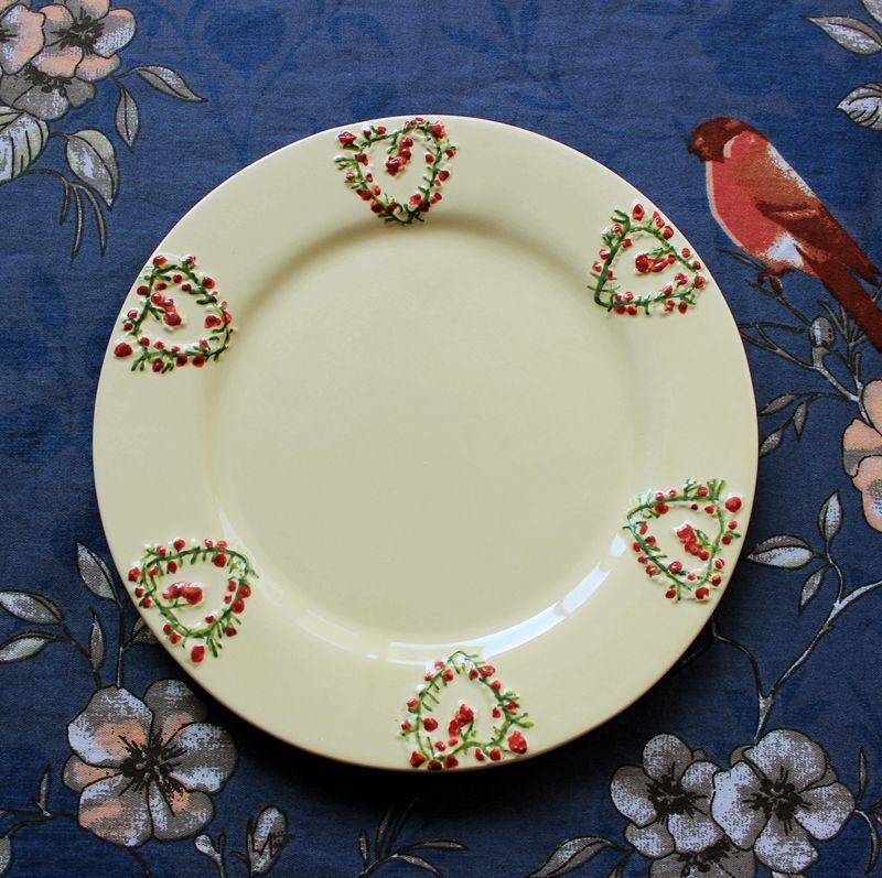 出口欧美陶瓷餐具美式法式浮雕釉下彩西餐盘点心盘圆盘菜盘包邮