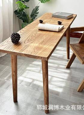 老榆木小书桌家用卧室看书桌高脚桌卧室电脑桌榆木家具单桌