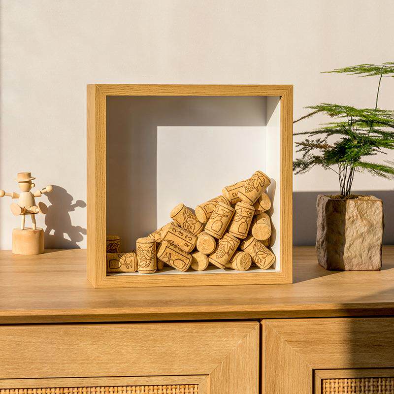 红酒塞展示框软木塞相框酒瓶瓶塞收集收纳双面透明中空相框装饰画