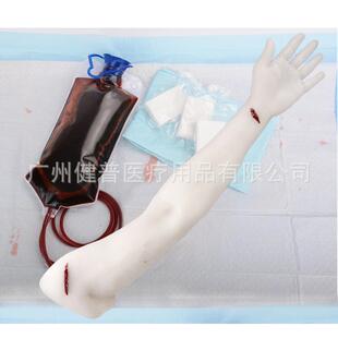 透明白色长手臂带伤口模型 清晰看见血流动 练习止血手臂模型