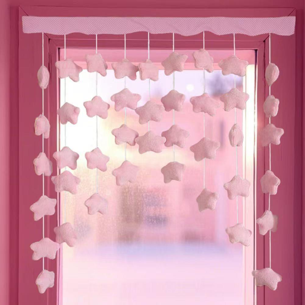 粉星星门帘子客厅卧室玄关厕所卫生间过道挂帘珠帘隔断窗帘女