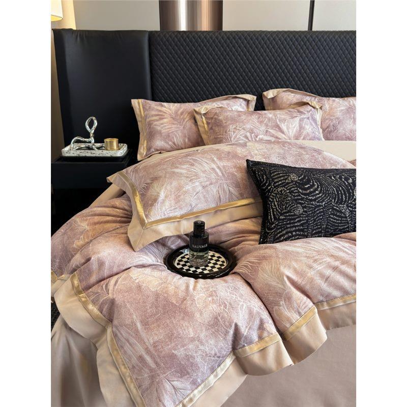 高端轻奢风A类活性磨毛四件套全棉加厚被套秋冬床笠纯棉床上用品