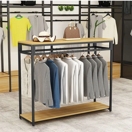 服装店展示架落地式男女式衣服中岛架双排侧挂陈列架简约