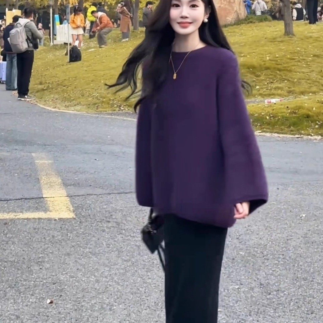 玉美雅【旗舰精选套装】秋冬款慵懒气质名媛针织衫超仙钩花半身裙