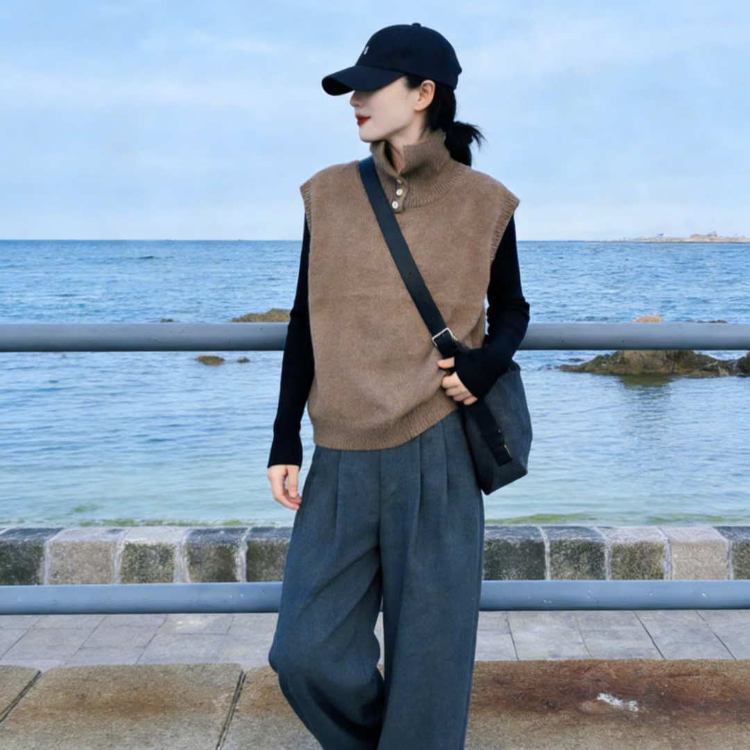 玉美雅【旗舰精选套装】早秋高级咖原创翻领马甲+圆领长袖内搭女,女装/女士精品,时尚套装,淘宝优惠券,粉丝福利购,淘宝优惠卷